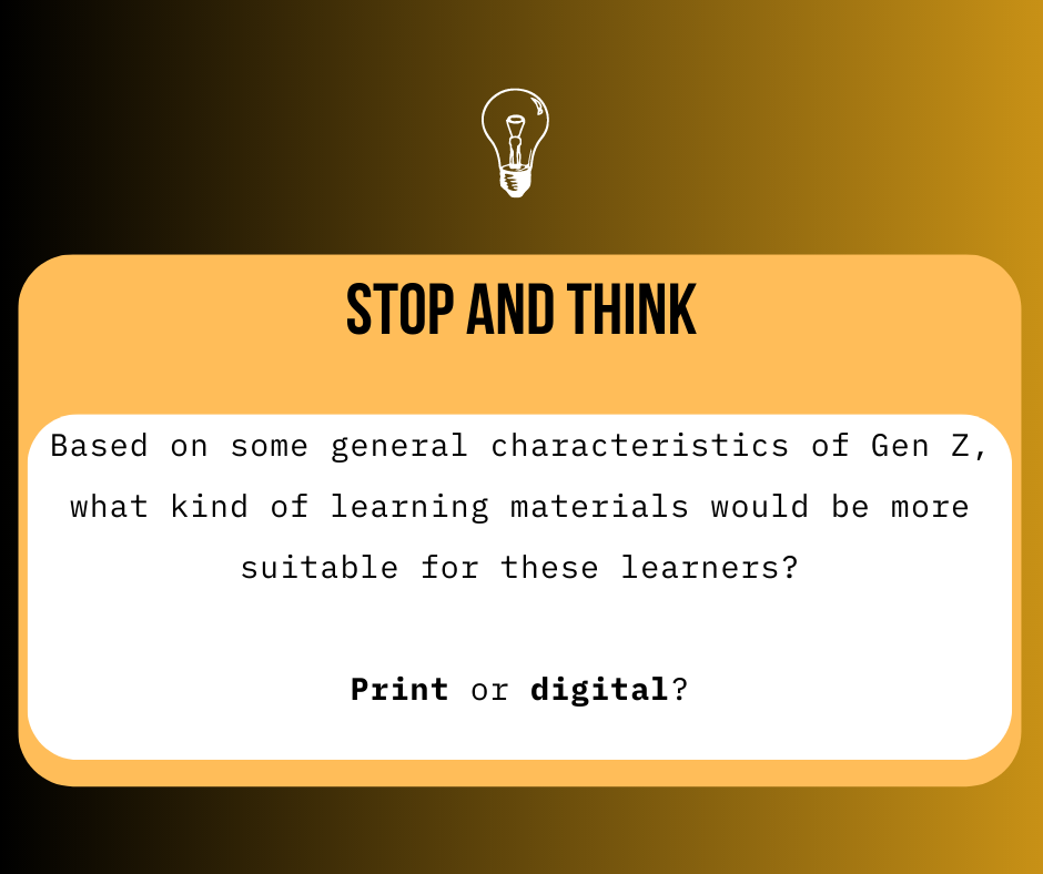 How are print and digital learning materials different?